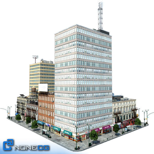 3d model new york city block - NYC Block Set 8... by NONECG
